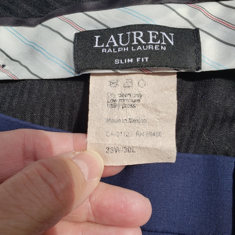 Lauren Ralph Lauren Wool Navy Pants Size 38 x 30 - Picture 6 of 8